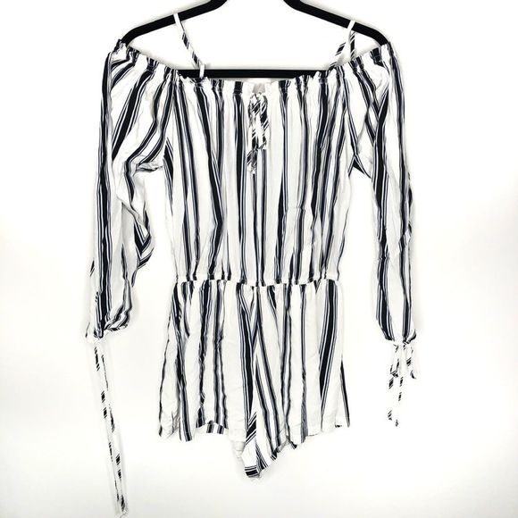 Elodie Pants - Eloide | Nautical Off Shoulder Striped